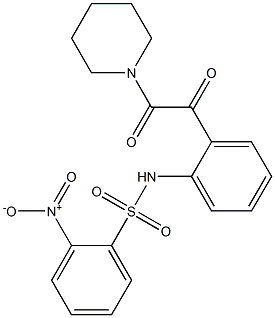 2-Nitro-N-[2-[(piperidinocarbonyl)carbonyl]phenyl]benzenesulfonamide Struktur