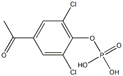 2,6-ジクロロ-4-アセチルフェノールホスファート 化学構造式
