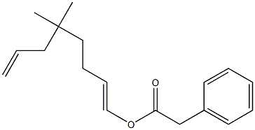 Phenylacetic acid 5,5-dimethyl-1,7-octadienyl ester Structure