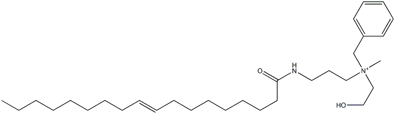 N-(2-Hydroxyethyl)-N-methyl-N-[3-[(1-oxo-9-octadecenyl)amino]propyl]benzenemethanaminium,,结构式