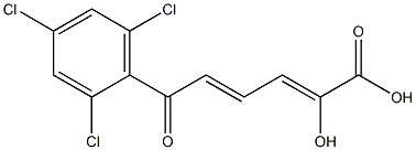 (2Z,4E)-2-Hydroxy-6-(2,4,6-trichlorophenyl)-6-oxo-2,4-hexadienoic acid Structure