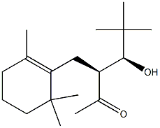 (3S,4S)-5,5-ジメチル-4-ヒドロキシ-3-[(2,6,6-トリメチル-1-シクロヘキセニル)メチル]-2-ヘキサノン 化学構造式