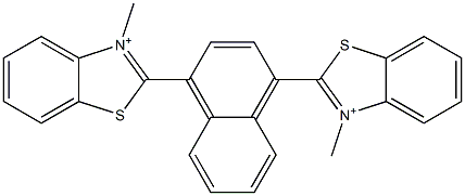 2,2'-(Naphthalene-1,4-diyl)bis(3-methylbenzothiazol-3-ium),,结构式