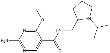 2-Amino-N-[(1-isopropyl-2-pyrrolidinyl)methyl]-4-methoxy-5-pyrimidinecarboxamide,,结构式