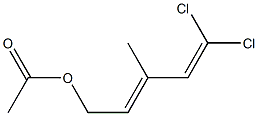 Acetic acid 5,5-dichloro-3-methyl-2,4-pentadienyl ester Struktur