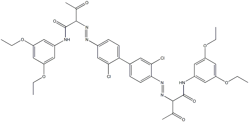 4,4'-Bis[[1-(3,5-diethoxyphenylamino)-1,3-dioxobutan-2-yl]azo]-2,3'-dichloro-1,1'-biphenyl,,结构式
