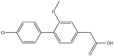 4'-クロロ-2-メトキシ-1,1'-ビフェニル-4-酢酸 化学構造式