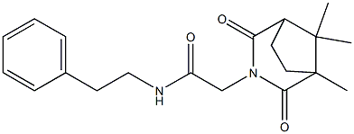 2,4-Dioxo-N-phenethyl-1,8,8-trimethyl-3-azabicyclo[3.2.1]octane-3-acetamide Struktur