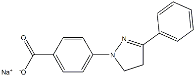 p-(3-Phenyl-2-pyrazolin-1-yl)benzoic acid sodium salt,,结构式
