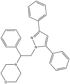 3,5-ジフェニル-1-[2-フェニル-2-(モルホリノ)エチル]-1H-ピラゾール 化学構造式
