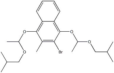 2-ブロモ-1,4-ビス[1-(イソブトキシ)エトキシ]-3-メチルナフタレン 化学構造式
