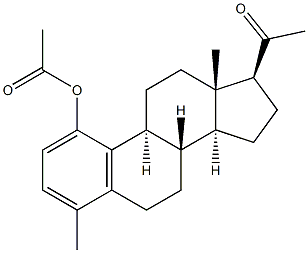 1-Acetoxy-4-methyl-19-norpregna-1,3,5(10)-trien-20-one Struktur