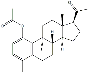 1-アセトキシ-4-メチル-19-ノルプレグナ-1,3,5(10)-トリエン-20-オン 化学構造式