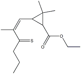 3,3-Dimethyl-2-(2-propylthiocarbonyl-1-propenyl)cyclopropanecarboxylic acid ethyl ester,,结构式