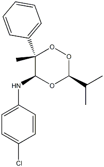 (3S,5R,6S)-3-Isopropyl-5-(4-chlorophenylamino)-6-methyl-6-phenyl-1,2,4-trioxane Structure