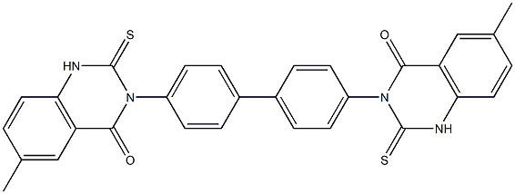 3,3'-(1,1'-Biphenyl-4,4'-diyl)bis[1,2-dihydro-6-methyl-2-thioxoquinazolin-4(3H)-one] 结构式