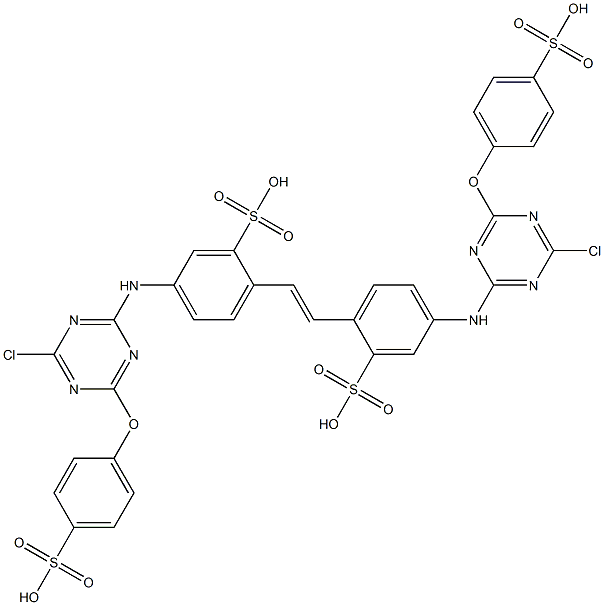 4,4'-Bis[4-chloro-6-(p-sulfophenyloxy)-1,3,5-triazin-2-ylamino]-2,2'-stilbenedisulfonic acid,,结构式