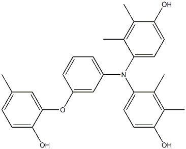 N,N-Bis(4-hydroxy-2,3-dimethylphenyl)-3-(2-hydroxy-5-methylphenoxy)benzenamine 结构式