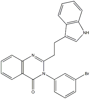 2-[2-(1H-Indol-3-yl)ethyl]-3-(3-bromophenyl)quinazolin-4(3H)-one Struktur