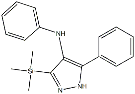 5-フェニル-4-(フェニルアミノ)-3-(トリメチルシリル)-1H-ピラゾール 化学構造式