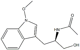 3-[(R)-2-(アセチルアミノ)-3-ヒドロキシプロピル]-1-メトキシ-1H-インドール 化学構造式