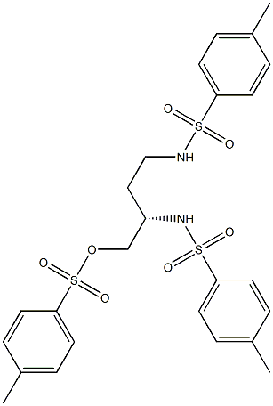 (-)-N,N'-[(S)-1-(p-トルエンスルホニルオキシメチル)トリメチレン]ビス(p-トルエンスルホンアミド) 化学構造式