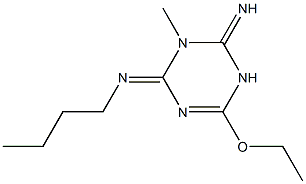 1-メチル-2-イミノ-4-エトキシ-6-(ブチルイミノ)-1,2,3,6-テトラヒドロ-1,3,5-トリアジン 化学構造式