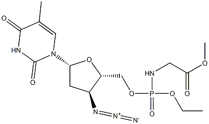 3'-Azido-3'-deoxythymidine-5'-[[[2-methoxy-2-oxoethyl]amino]phosphonic acid ethyl] ester,,结构式