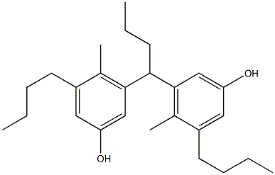5,5'-Butylidenebis(3-butyl-4-methylphenol),,结构式