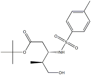 (3S,4S)-5-ヒドロキシ-4-メチル-3-(トシルアミノ)ペンタン酸tert-ブチル 化学構造式