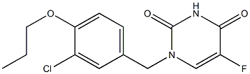 1-(3-クロロ-4-プロポキシベンジル)-5-フルオロウラシル 化学構造式