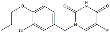 1-(3-Chloro-4-propoxybenzyl)-5-fluorouracil,,结构式