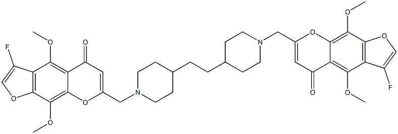 7,7'-[1,2-Ethanediylbis(4,1-piperidinediyl)bis(methylene)]bis[3-fluoro-4,9-dimethoxy-5H-furo[3,2-g][1]benzopyran-5-one] Structure