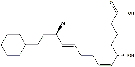 (5S,6Z,8E,10E,12R)-14-Cyclohexyl-5,12-dihydroxy-6,8,10-tetradecatrienoic acid Struktur