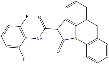 N-(2,6-ジフルオロフェニル)-1,2-ジヒドロ-1-オキソ-6H-ピロロ[3,2,1-de]アクリジン-2-カルボアミド 化学構造式