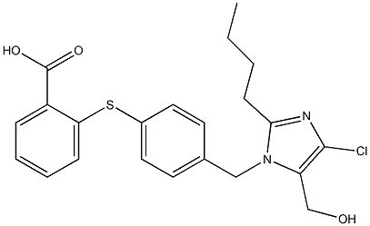 2-[4-(2-Butyl-4-chloro-5-hydroxymethyl-1H-imidazol-1-ylmethyl)phenylthio]benzoic acid,,结构式