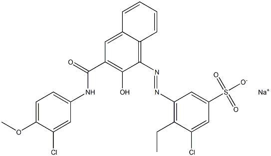 3-Chloro-4-ethyl-5-[[3-[[(3-chloro-4-methoxyphenyl)amino]carbonyl]-2-hydroxy-1-naphtyl]azo]benzenesulfonic acid sodium salt