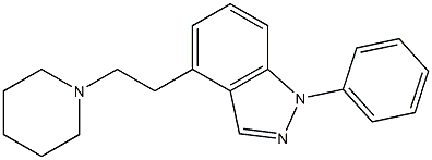 1-Phenyl-4-[2-(piperidin-1-yl)ethyl]-1H-indazole,,结构式