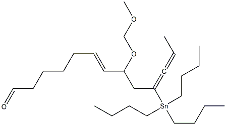 (6E,10S)-8-(メトキシメトキシ)-10-(トリブチルスタンニル)-6,10,11-トリデカトリエナール 化学構造式