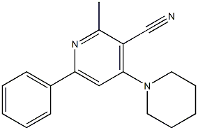 2-Methyl-4-piperidino-6-phenylpyridine-3-carbonitrile 结构式