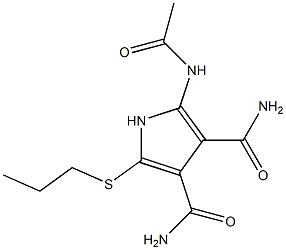 2-[Acetylamino]-5-[propylthio]-1H-pyrrole-3,4-dicarboxamide Structure