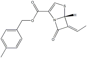 (5R,6Z)-6-Ethylidene-7-oxo-1-aza-4-thiabicyclo[3.2.0]hept-2-ene-2-carboxylic acid 4-methylbenzyl ester,,结构式