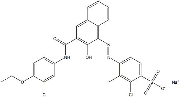 2-Chloro-3-methyl-4-[[3-[[(3-chloro-4-ethoxyphenyl)amino]carbonyl]-2-hydroxy-1-naphtyl]azo]benzenesulfonic acid sodium salt|