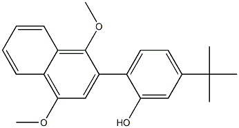 5-tert-Butyl-2-(1,4-dimethoxynaphthalen-2-yl)phenol,,结构式