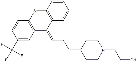 4-[3-[2-(Trifluoromethyl)-9H-thioxanthen-9-ylidene]propyl]-1-piperidineethanol 结构式