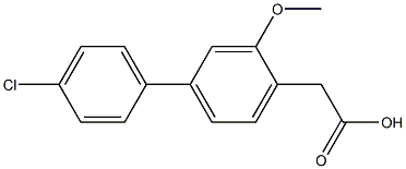 4'-クロロ-3-メトキシ-1,1'-ビフェニル-4-酢酸 化学構造式