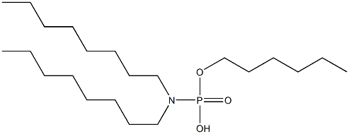 N,N-ジオクチルアミドりん酸水素ヘキシル 化学構造式