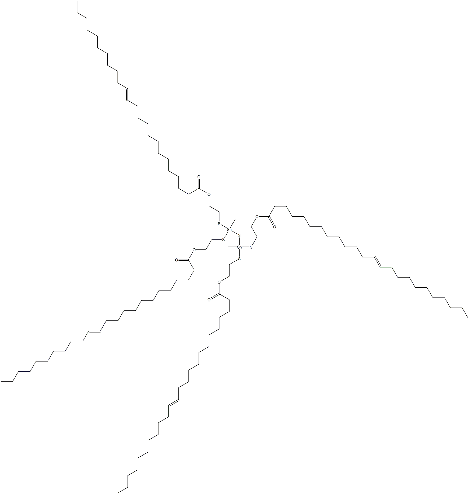 Bis[methylbis[[2-(12-tricosenylcarbonyloxy)ethyl]thio]stannyl] sulfide Structure