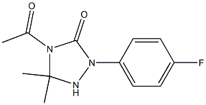 1-(4-Fluorophenyl)-3,3-dimethyl-4-acetyl-1,2,4-triazolidin-5-one 结构式
