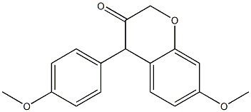 4-(4-メトキシフェニル)-7-メトキシ-2H-1-ベンゾピラン-3(4H)-オン 化学構造式